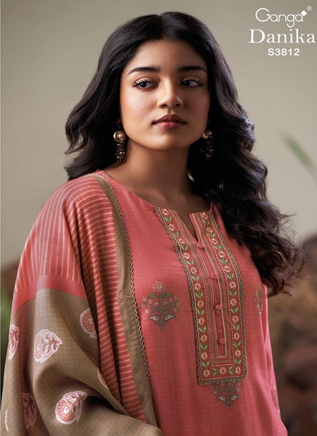 Danika 3812 By Ganga Wool Pashmina Dress Materials Surat Wholesale Market